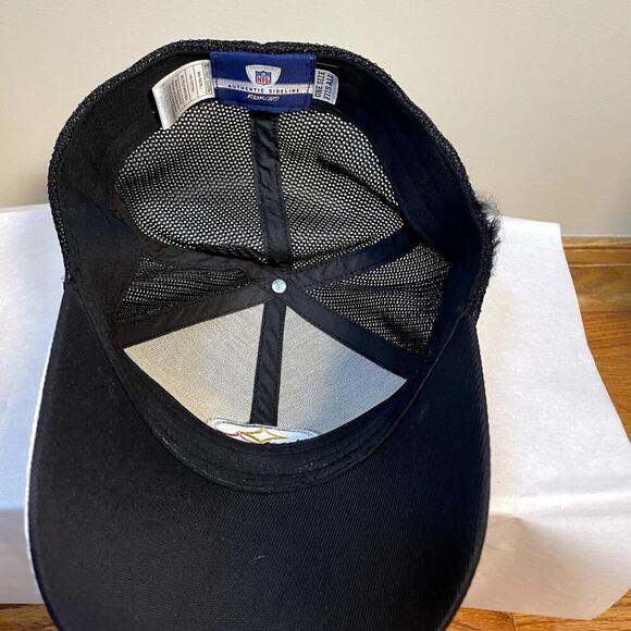 REEBOK Mens NFL Authentic Sideline Pittsburgh Steelers Cap Black & Gold OSFA - Picture 6 of 7